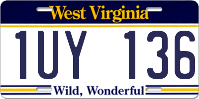 WV license plate 1UY136