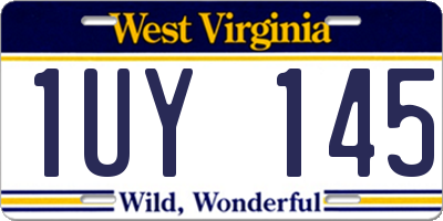 WV license plate 1UY145
