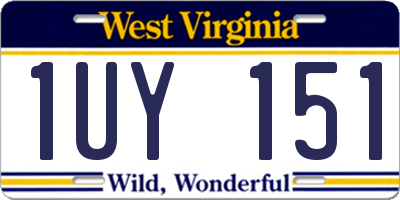 WV license plate 1UY151
