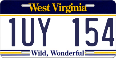 WV license plate 1UY154