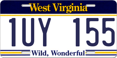 WV license plate 1UY155