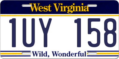 WV license plate 1UY158