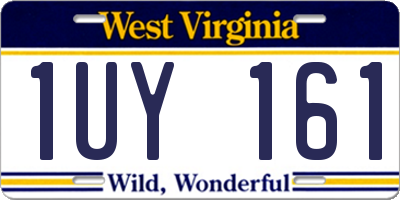 WV license plate 1UY161