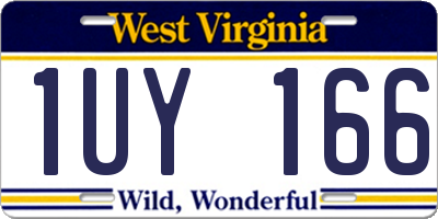 WV license plate 1UY166
