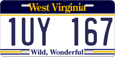 WV license plate 1UY167