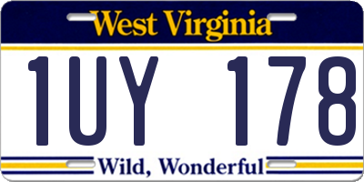 WV license plate 1UY178