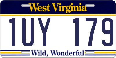 WV license plate 1UY179