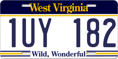 WV license plate 1UY182