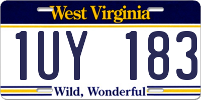 WV license plate 1UY183