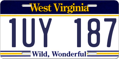 WV license plate 1UY187