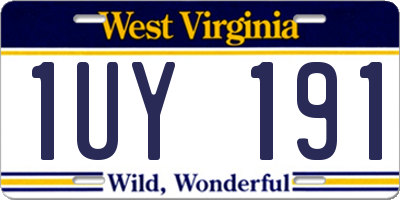 WV license plate 1UY191