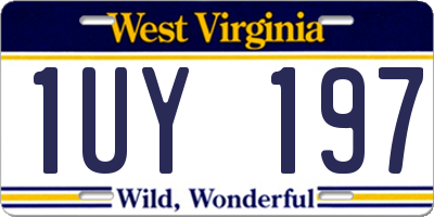 WV license plate 1UY197
