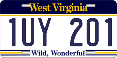 WV license plate 1UY201
