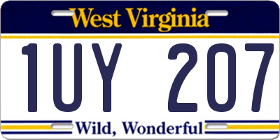 WV license plate 1UY207