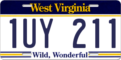 WV license plate 1UY211