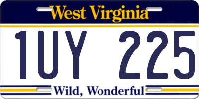 WV license plate 1UY225