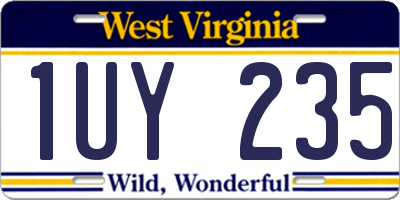 WV license plate 1UY235