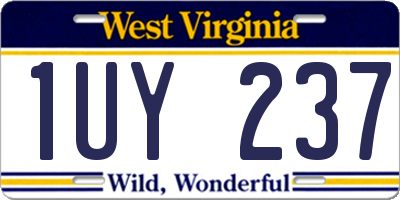 WV license plate 1UY237