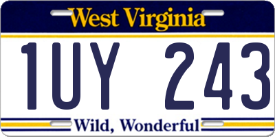 WV license plate 1UY243