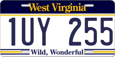 WV license plate 1UY255