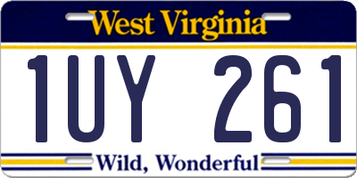 WV license plate 1UY261