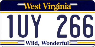 WV license plate 1UY266