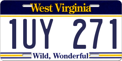 WV license plate 1UY271