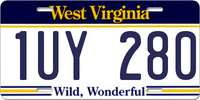 WV license plate 1UY280