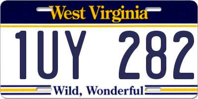 WV license plate 1UY282