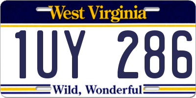 WV license plate 1UY286