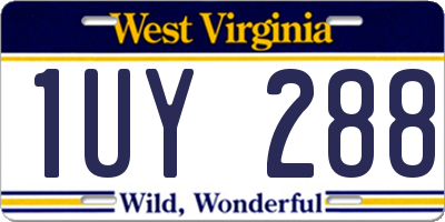 WV license plate 1UY288