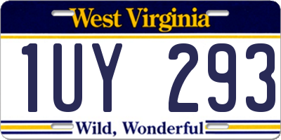 WV license plate 1UY293