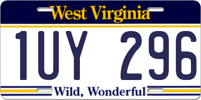 WV license plate 1UY296
