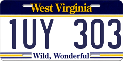 WV license plate 1UY303