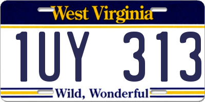 WV license plate 1UY313
