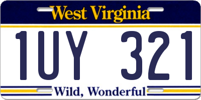 WV license plate 1UY321