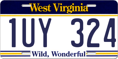 WV license plate 1UY324