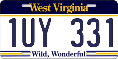 WV license plate 1UY331
