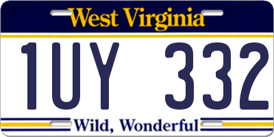 WV license plate 1UY332