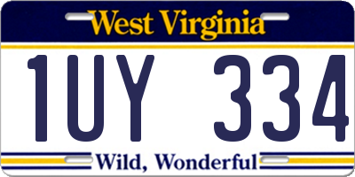 WV license plate 1UY334