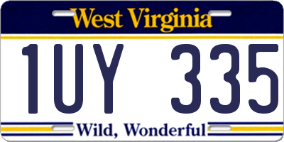 WV license plate 1UY335