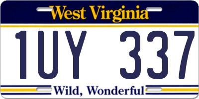 WV license plate 1UY337
