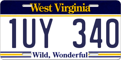 WV license plate 1UY340