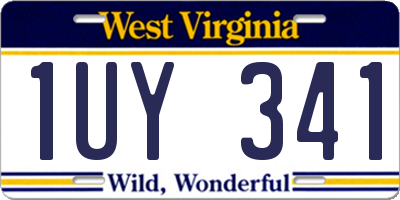 WV license plate 1UY341