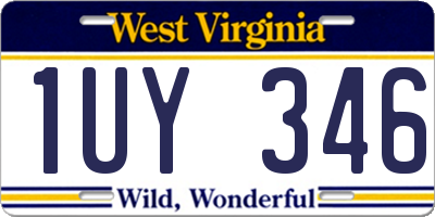 WV license plate 1UY346
