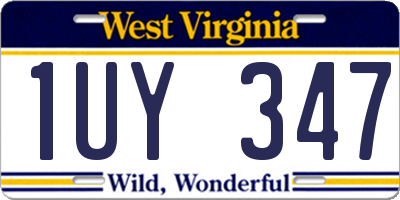 WV license plate 1UY347