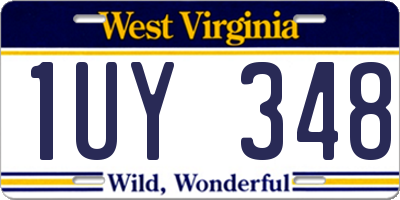 WV license plate 1UY348