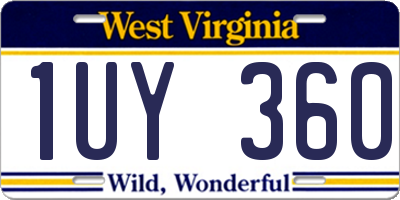 WV license plate 1UY360