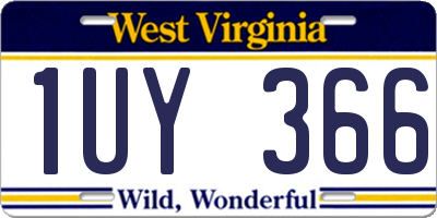 WV license plate 1UY366