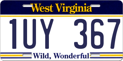 WV license plate 1UY367